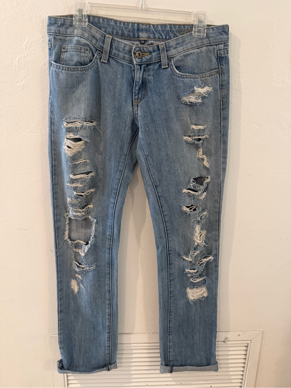 Carmar Light Blue Distressed Boyfriend Jeans